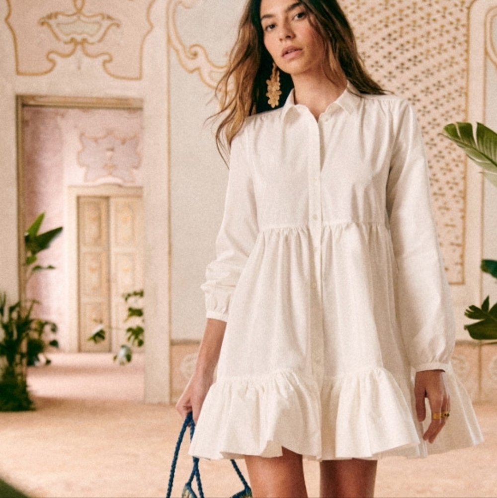 Sezane Hilma Dress in White size 40